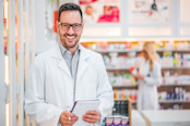 Portrait of cheerful pharmacist