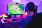 gamer playing online video games