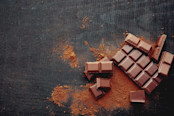 Broken chocolate pieces