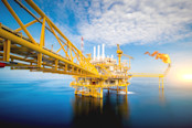 Large Offshore oil rig drilling platform