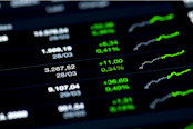 Close-up of a stock market graph