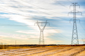 Transmission lines on large utility towers