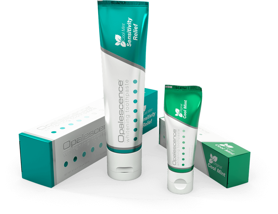 Opalescence Toothpaste New Packaging available in cool mint original and sensitity relief