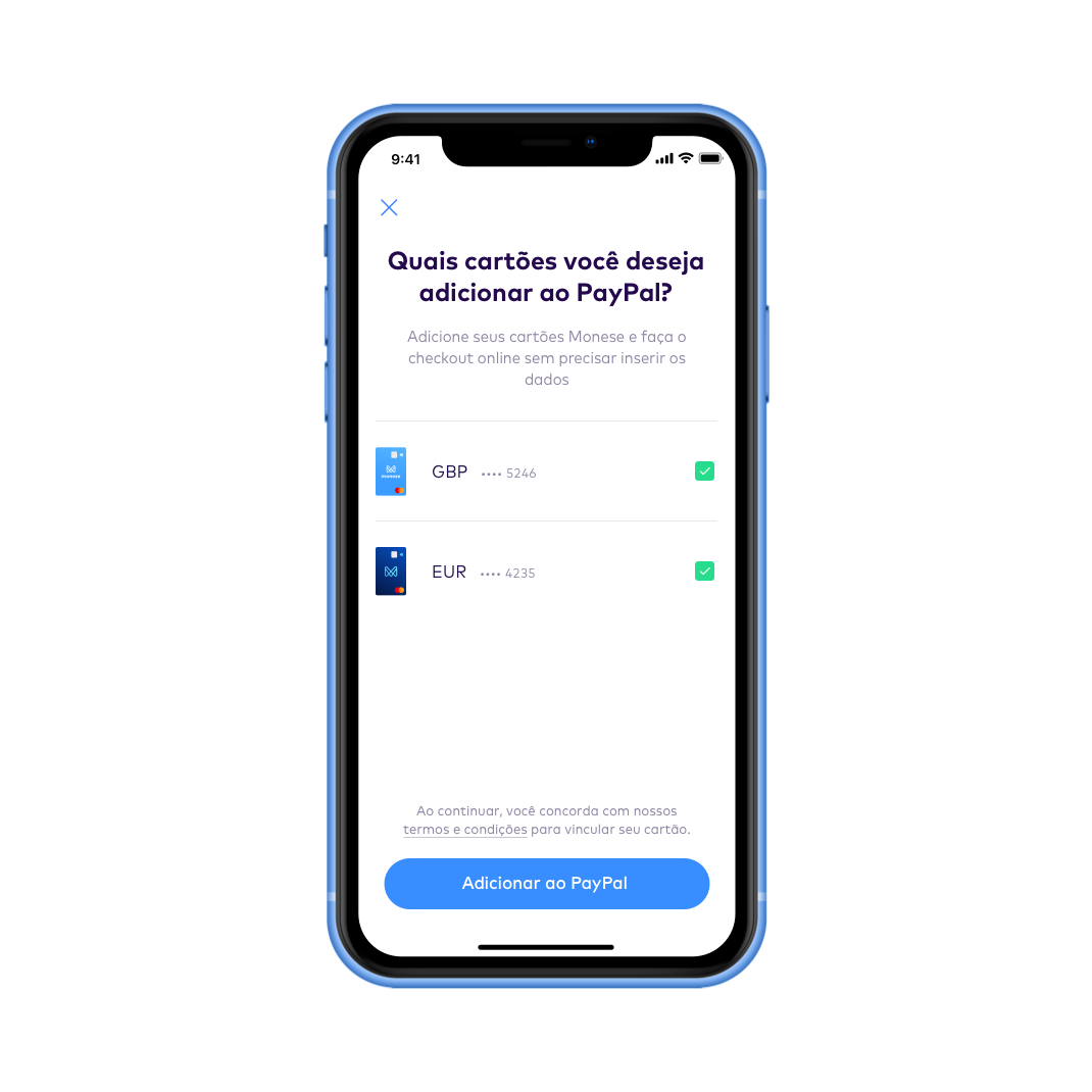 PTBR Add Monese to oyur PayPal wallet