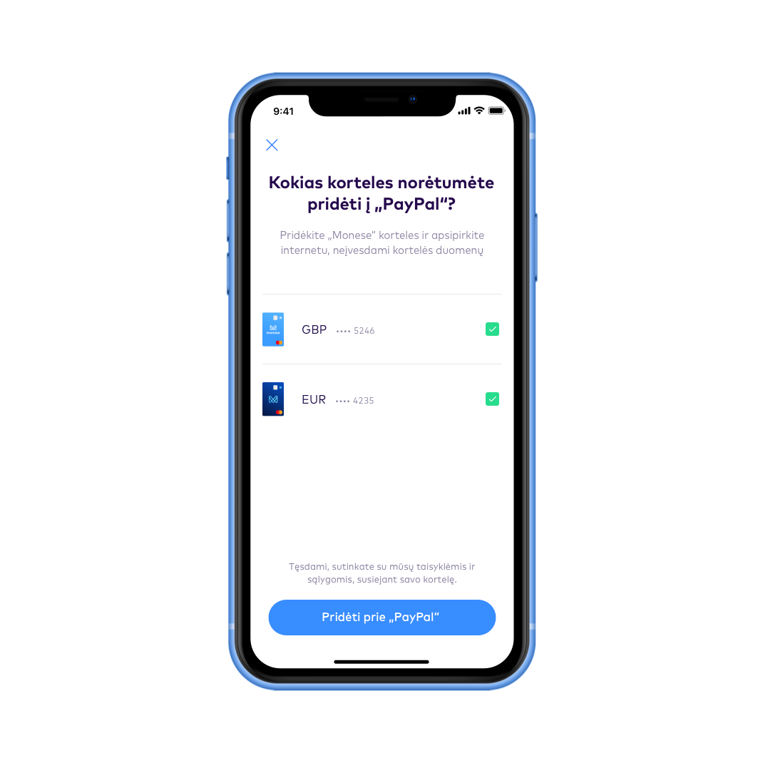 LT Add Monese to oyur PayPal wallet