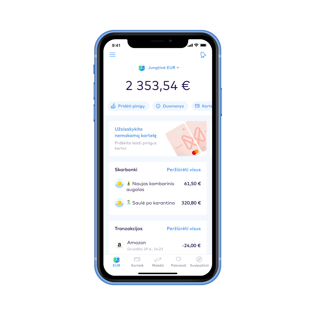 LT manage money you share EUR