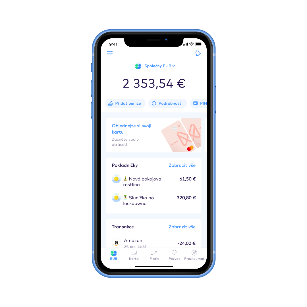 CZ manage money you share EUR