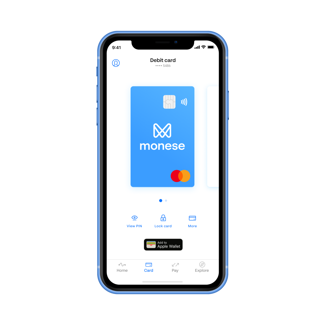 EN Apple Pay > Set up Apple Pay with Monese