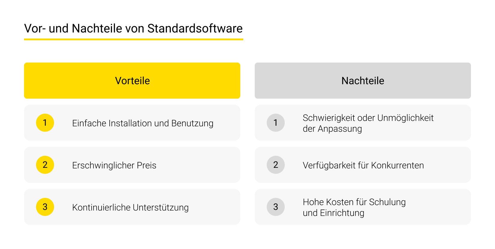 Vor- und Nachteile von Standardsoftware