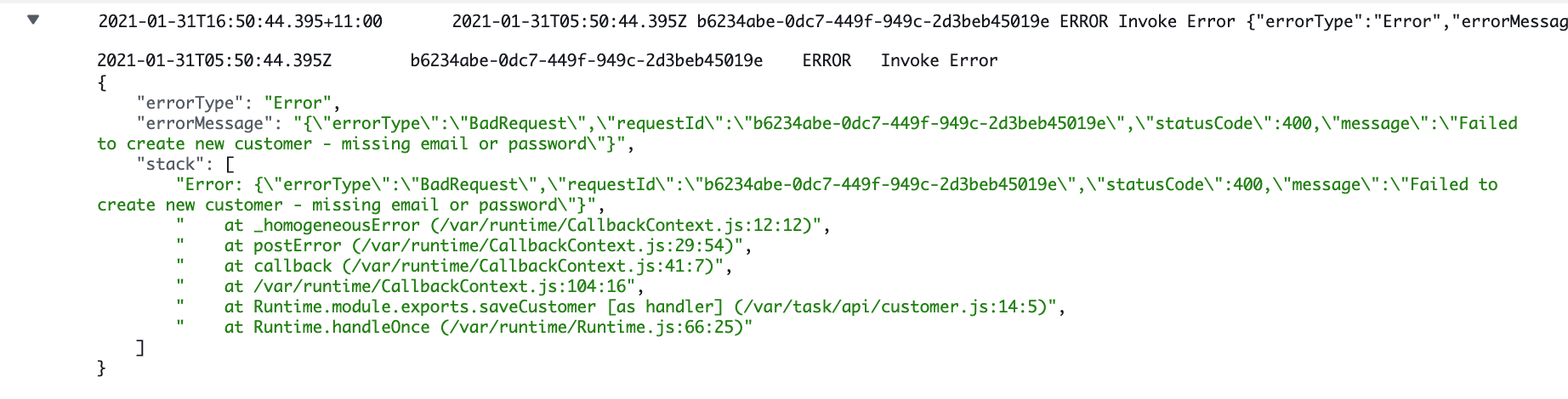 error log