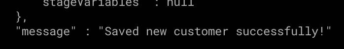 Success message from curl command.