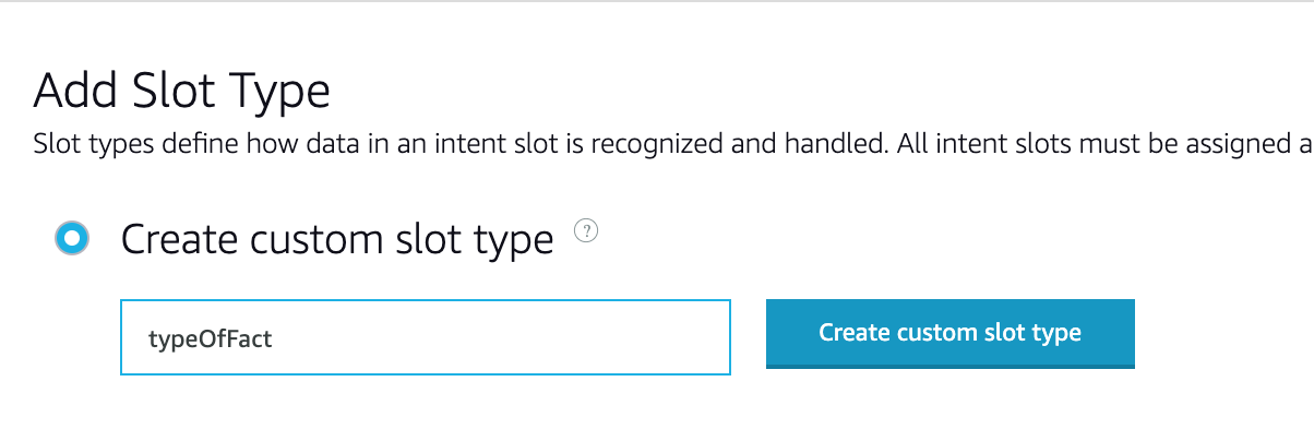 Adding a slot type.