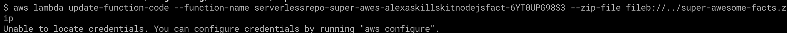 Lambda deployment error.