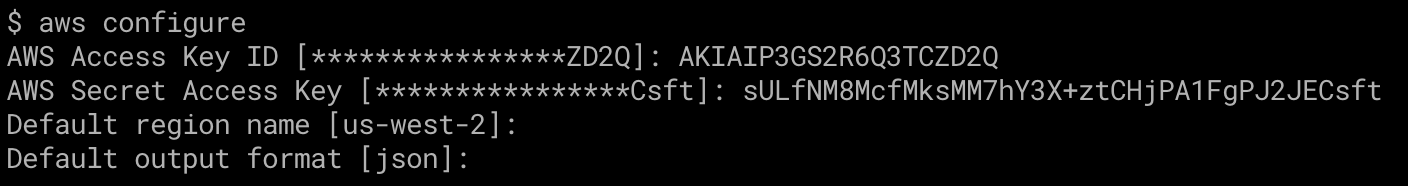 aws configure