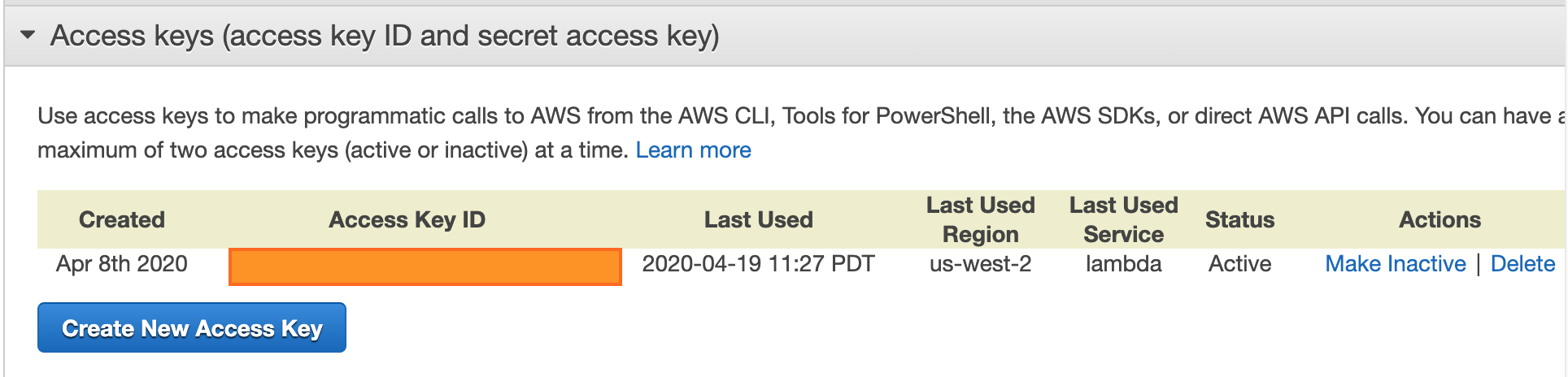 Access keys