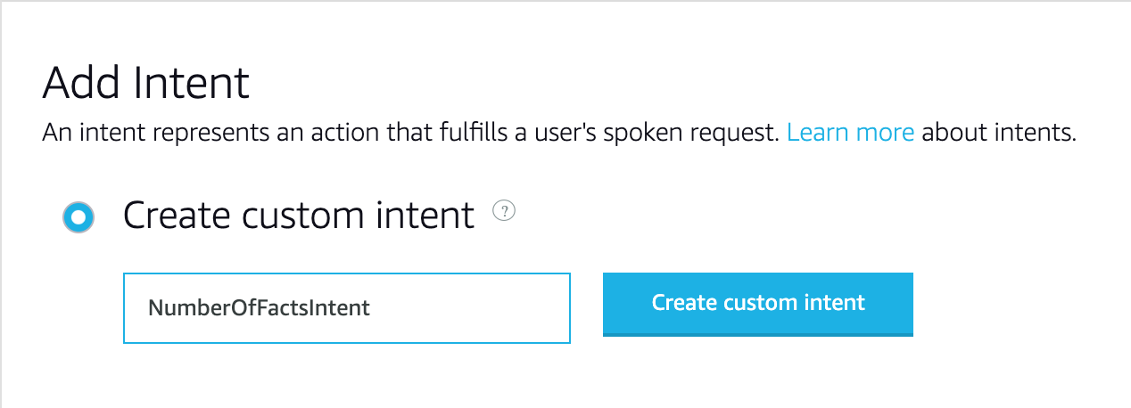 Adding an intent.