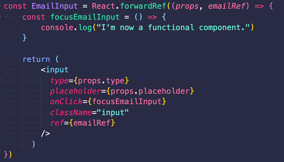 using forwardRef on a functional component