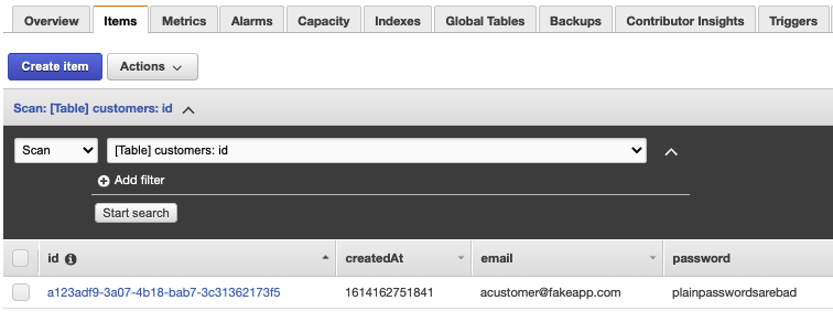 new customer in database