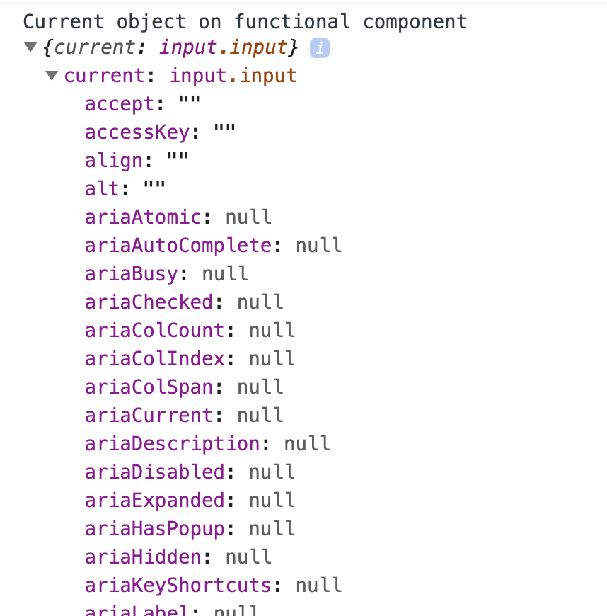 current object of functional component