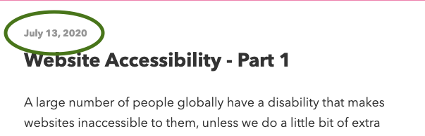 Date element failing accessibility audit.
