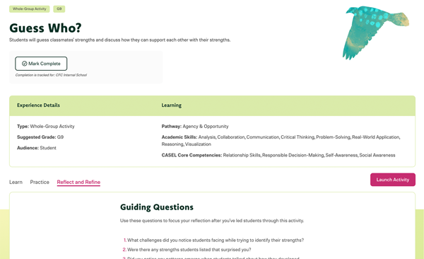 Sample screen from student activity. Sample screen from student activity.