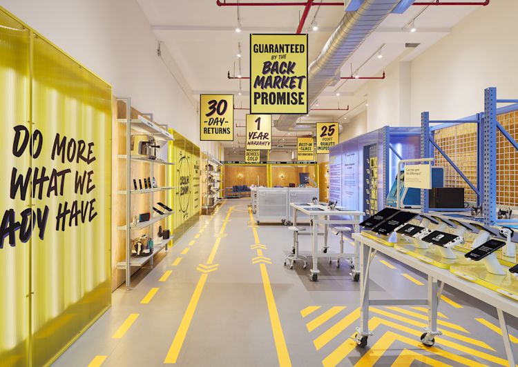 back-market-mythology-technology-NYC-pop-up-store-retail-design-broadway-2025-interior-design-lets-do-more