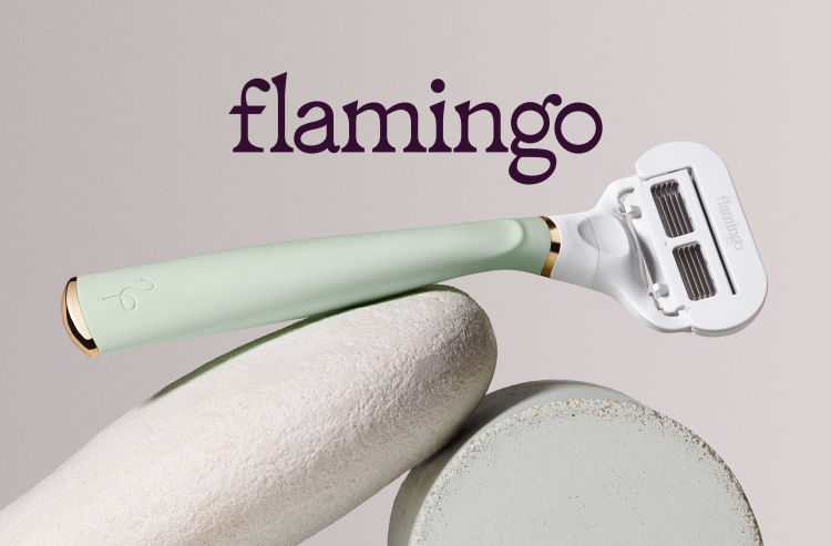 Flamingo-Razors-Logo-Branding-Design-Green-Gold-Handle