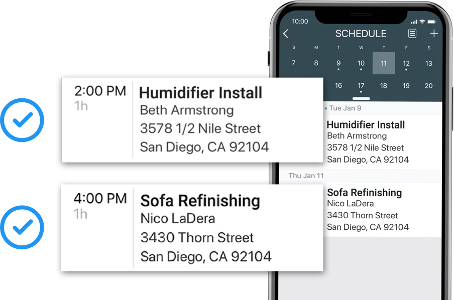 Housecall Pro humidifier scheduling image