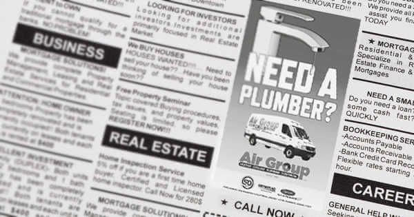 Plumbing ad example in the paper