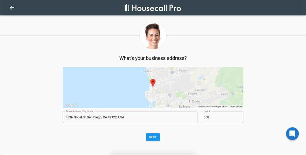 What is your business address on Housecall Pro