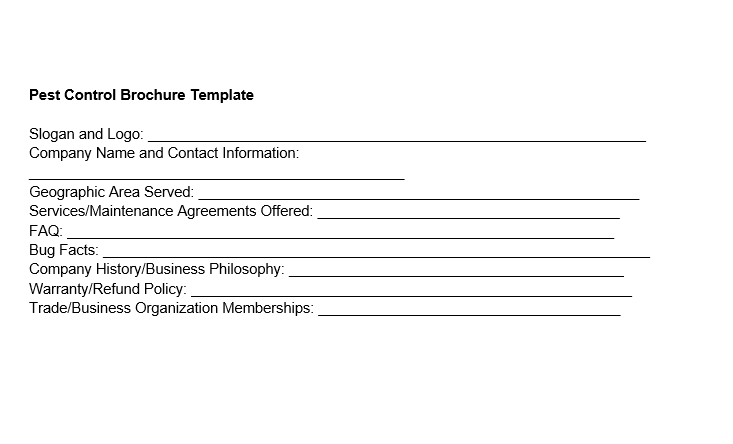 pest control brochure template