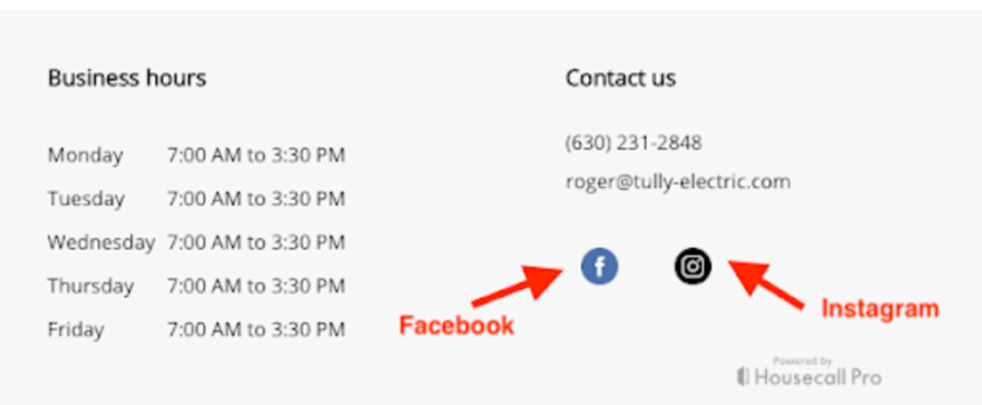 social media links