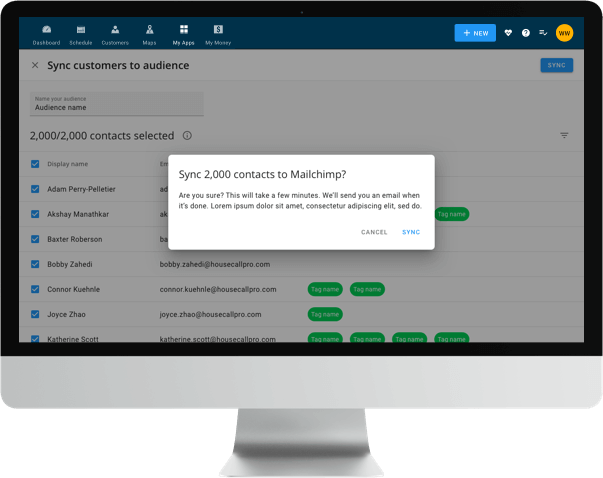 Limitless sync helps you email your customers and build a great HVAC email marketing process.