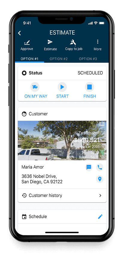 Mobile handyman estimating software on an iphone