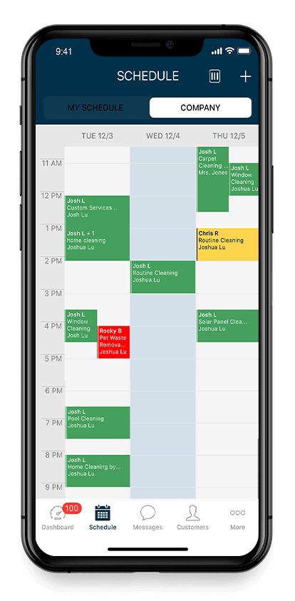 Mobile handyman scheduling software on an iphone