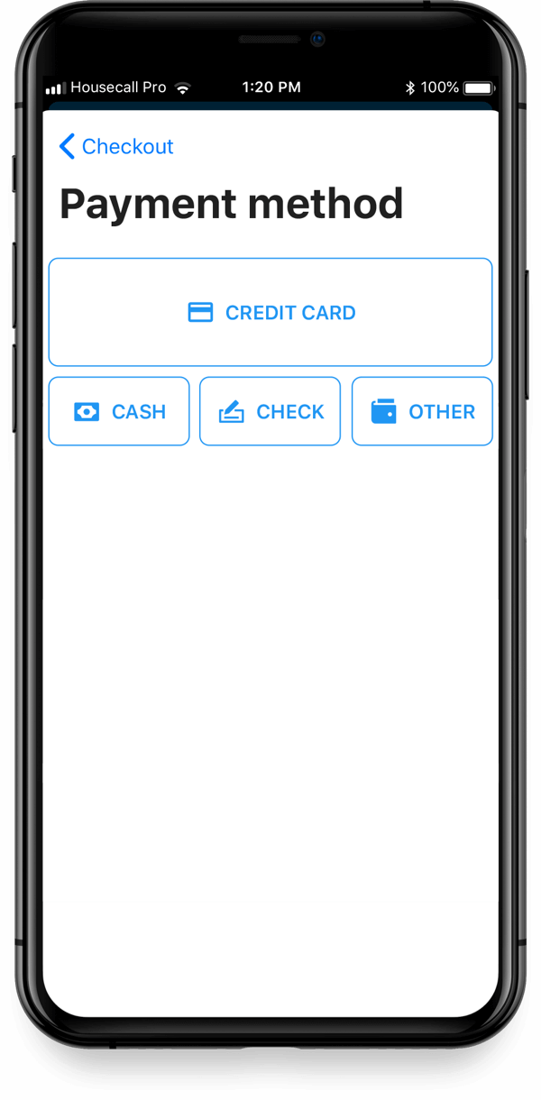 Housecall Pro cash/checks