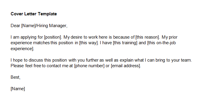 Cover Letter Template