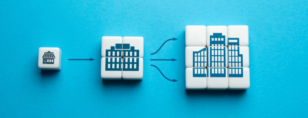 Image of a small business gradually getting larger