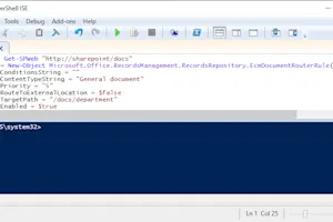 PowerShell script for creating a content organizer rule