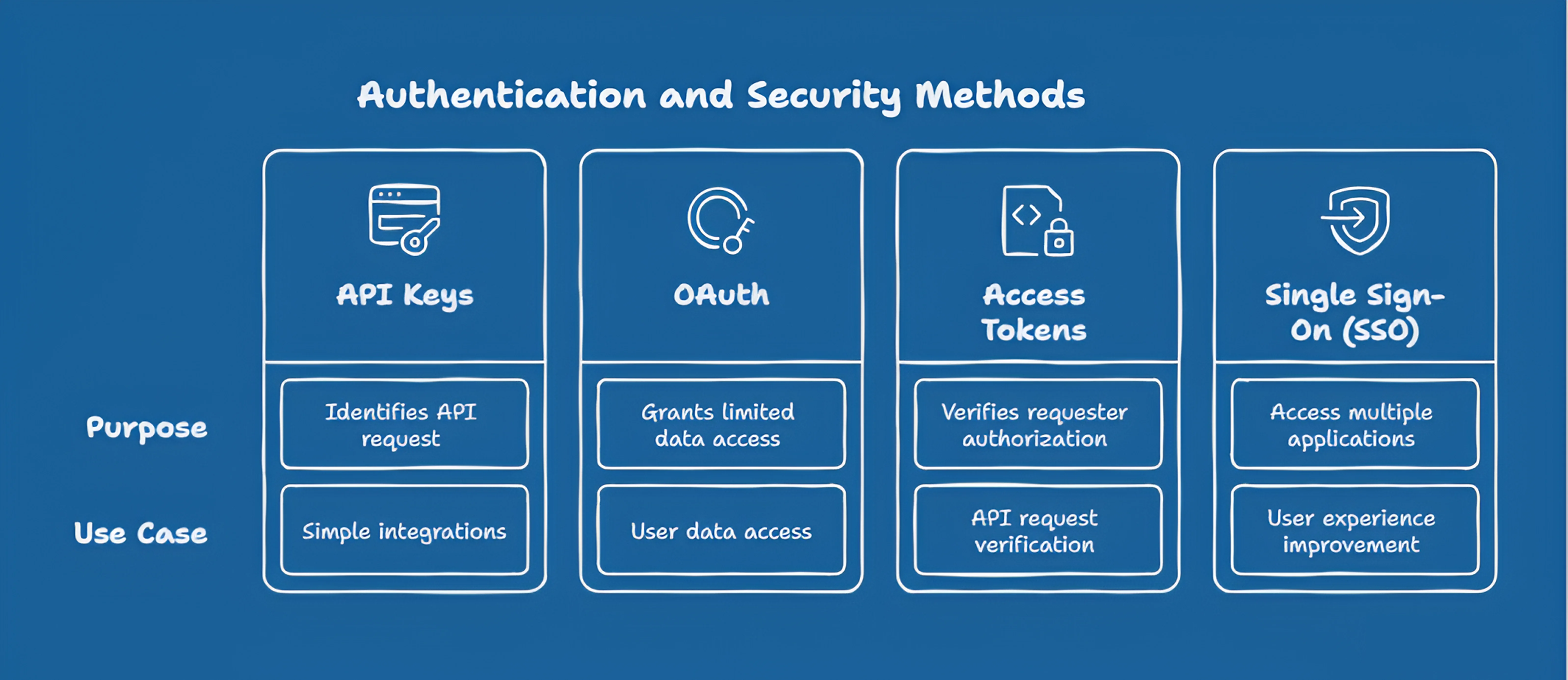 Common API authentication and authorisation methods