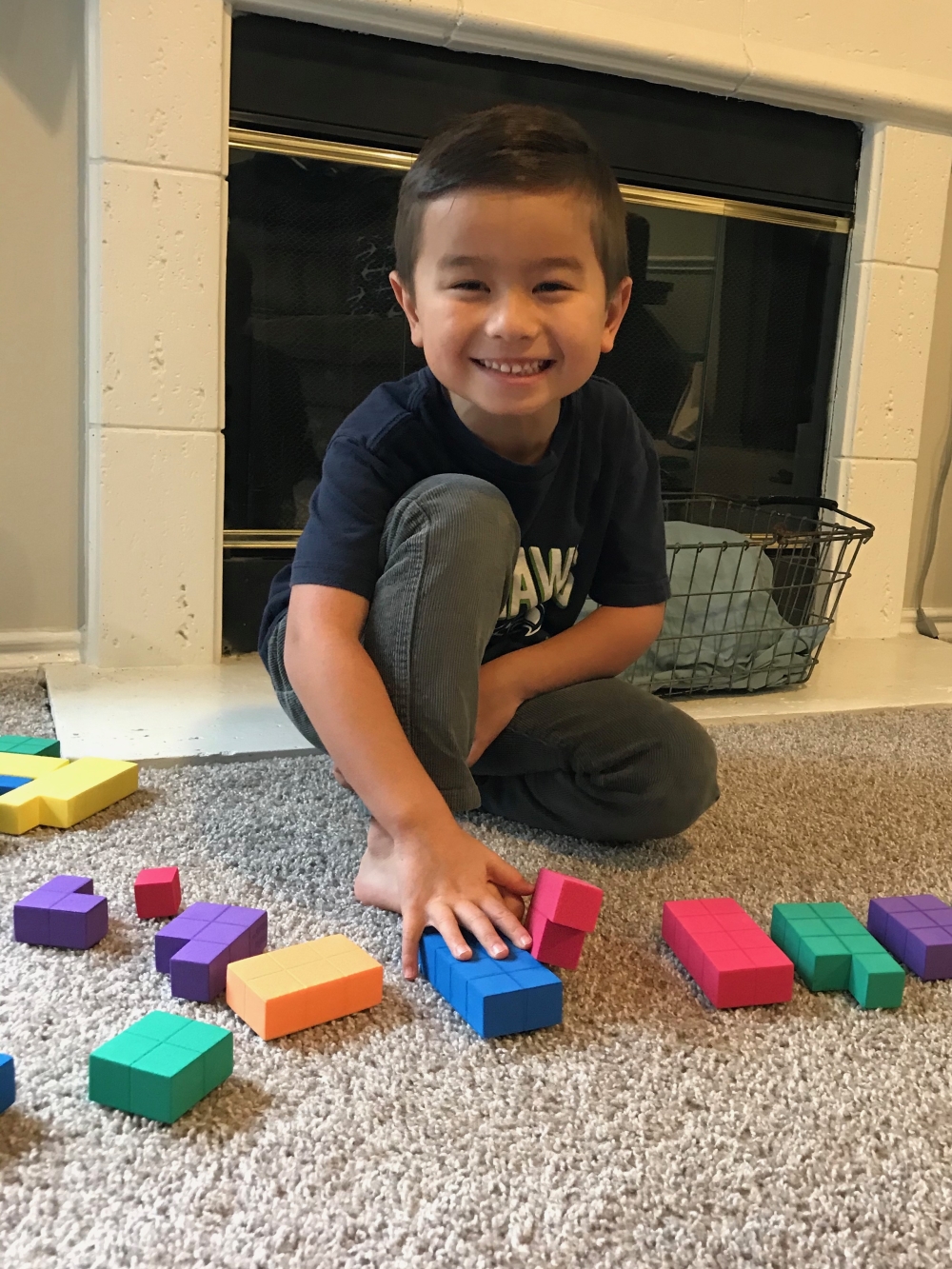 Caleb playing with blocks 3