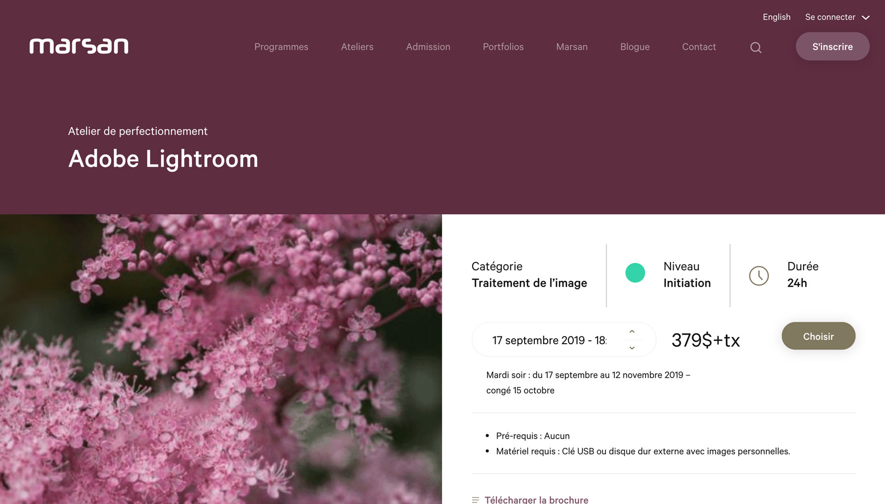 MARSAN ATELIER detail page desktop UX / UI