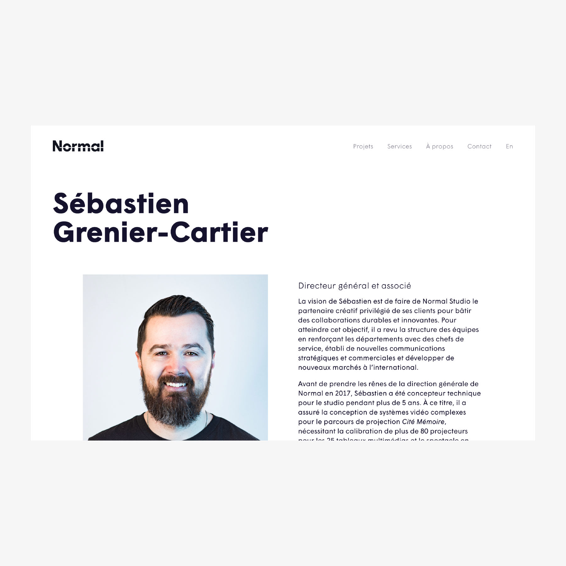 NORMAL STUDIO SEBASTIEN GRENIER CARTIER Website team page