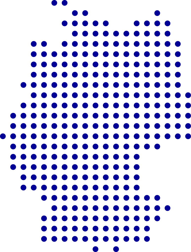 A dotted map of the Germany