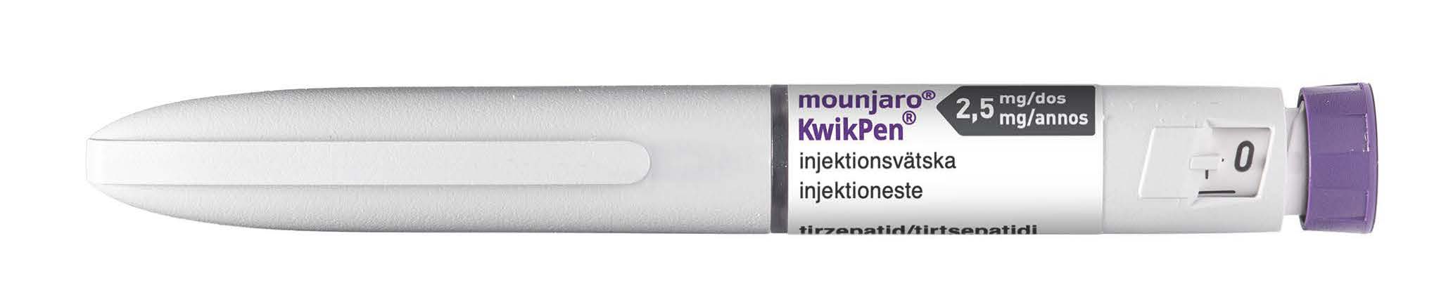 Bilden visar injektionspennan Mounjaro KwikPen