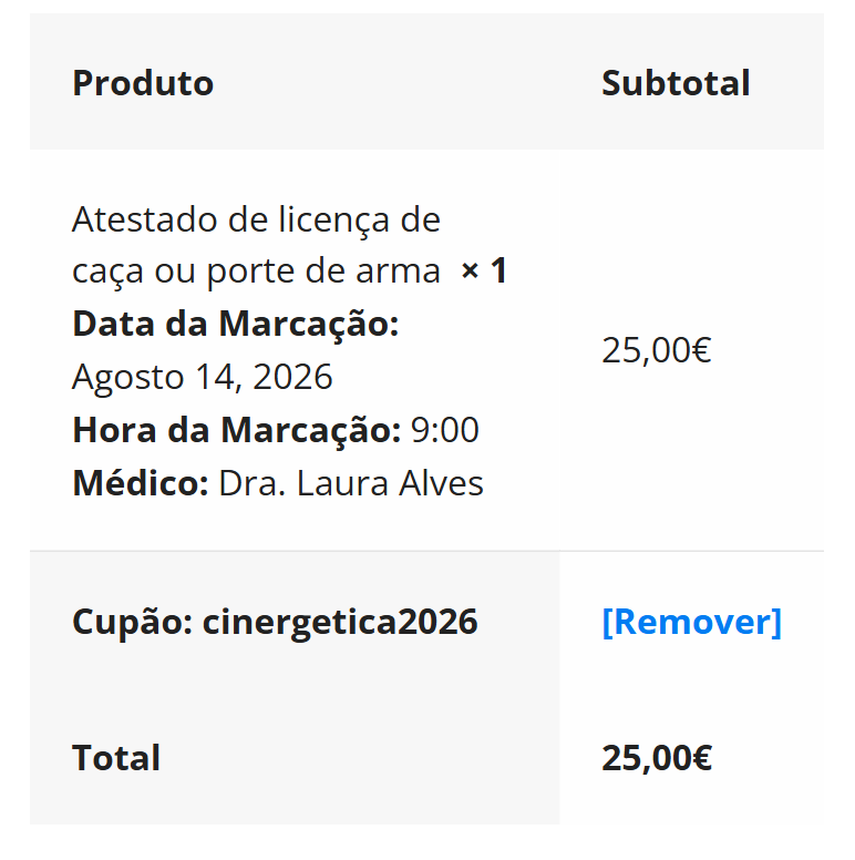Confirmação desconto Dr. Online