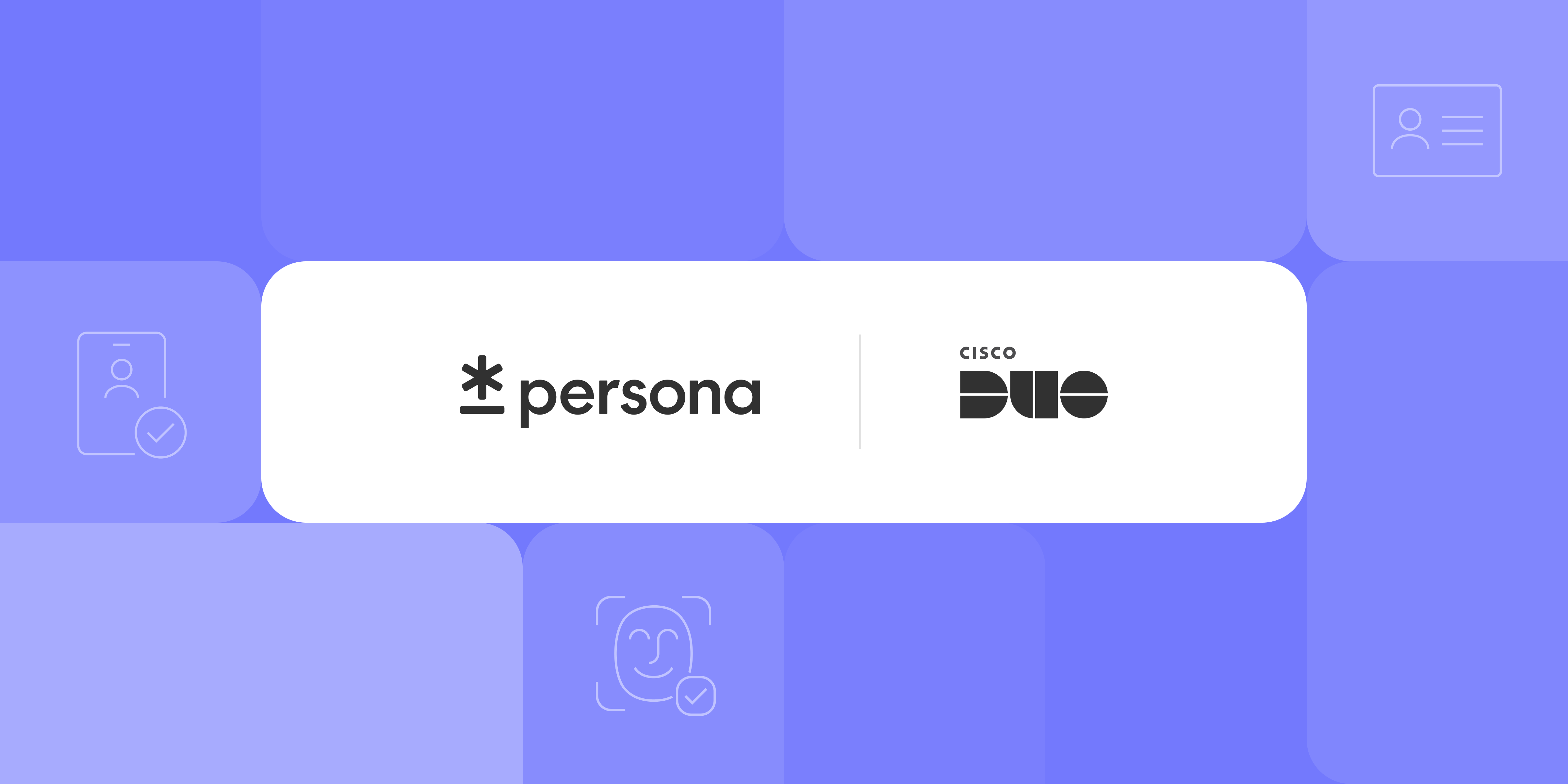 Purple background with Persona and Cisco Duo logos in the middle