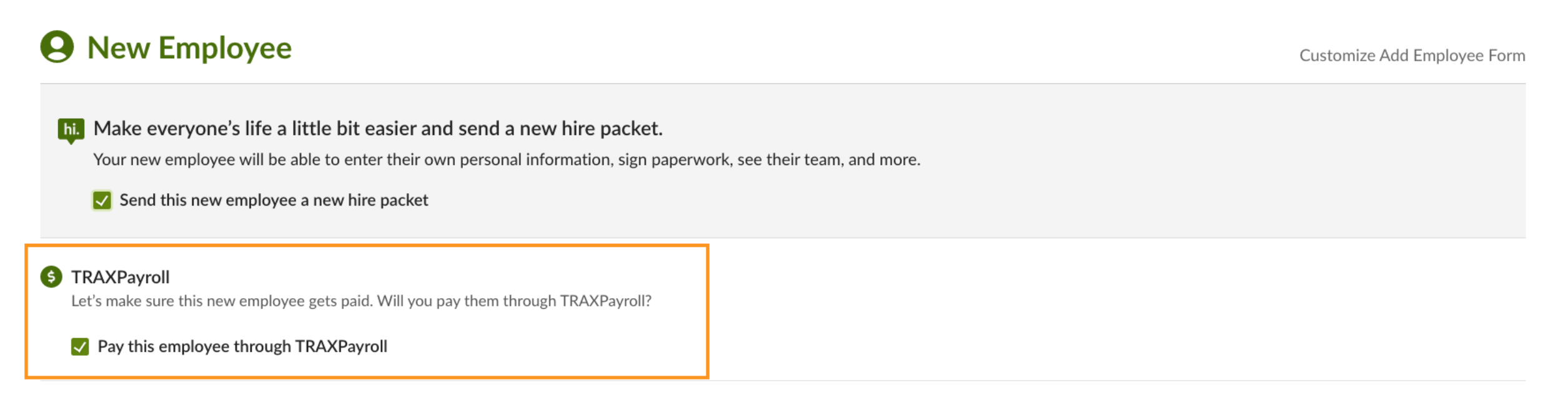 Updates to Add New Employee Form