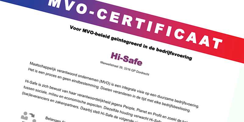 MVO-certificaat VEBON-NOVB voor Hertek en Hi-Safe