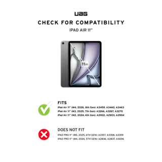 UAG Essential Armor iPad Air 11" (M3, 7th Gen, 2025) Folio Case iPad Air 11" (M3, 7th Gen, 2025) in Black detail view